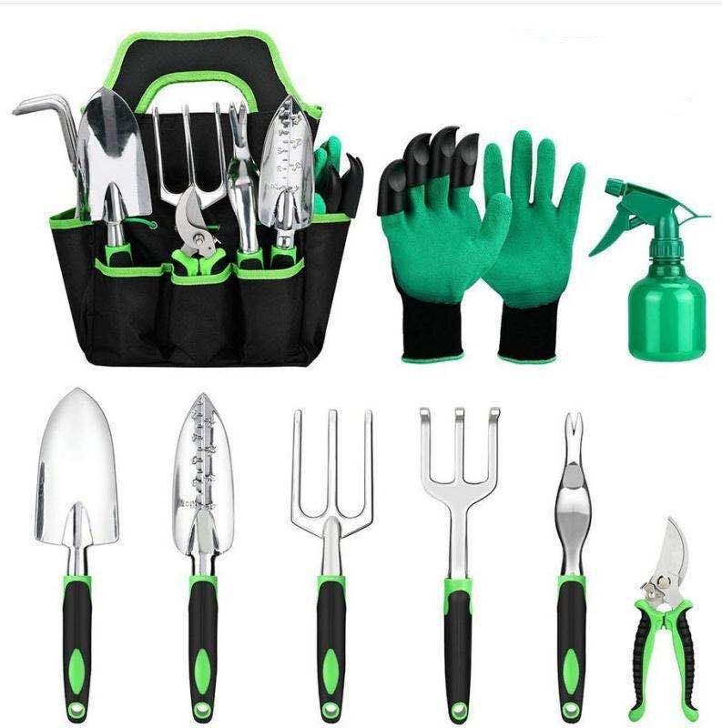 Garden Supplies 9 - piece Aluminum Alloy Set, Silicone Two - color Handle Shovel Gardening Tools - Amazitshop