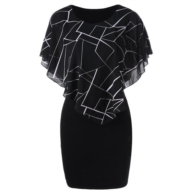 Geometric Patchwork Casual Loose Dresses - Amazitshop