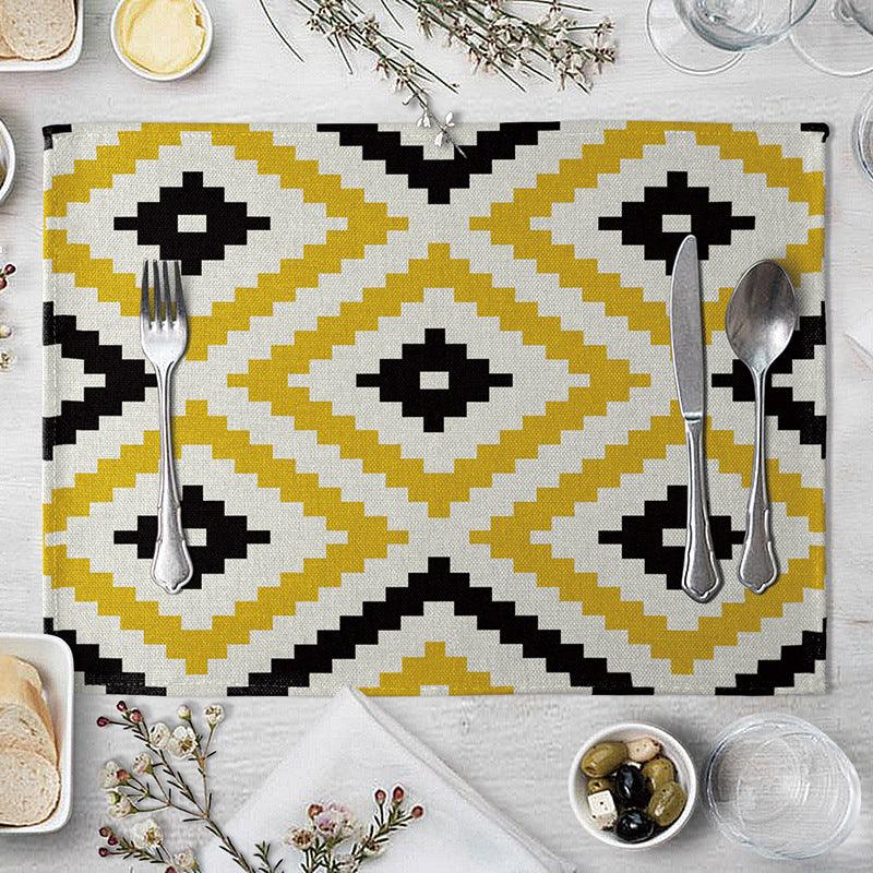 Geometric Pattern Dining Table Placemat Kitchen Supplies - Amazitshop