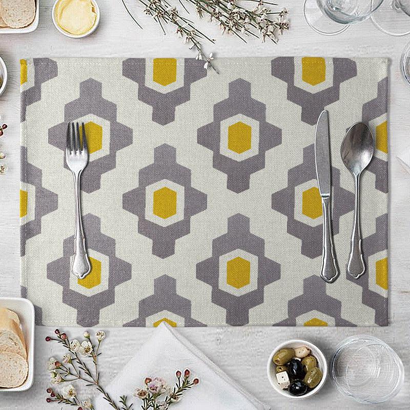 Geometric Pattern Dining Table Placemat Kitchen Supplies - Amazitshop