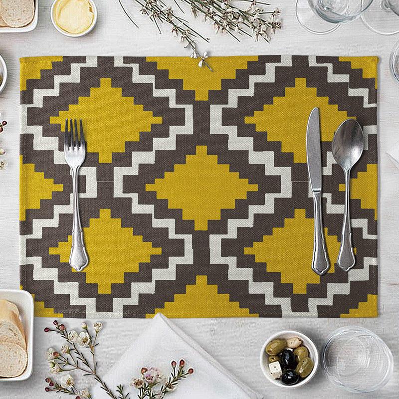 Geometric Pattern Dining Table Placemat Kitchen Supplies - Amazitshop