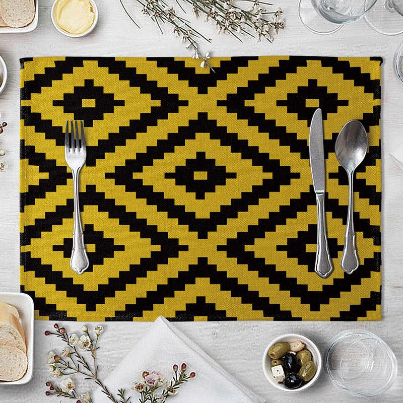 Geometric Pattern Dining Table Placemat Kitchen Supplies - Amazitshop