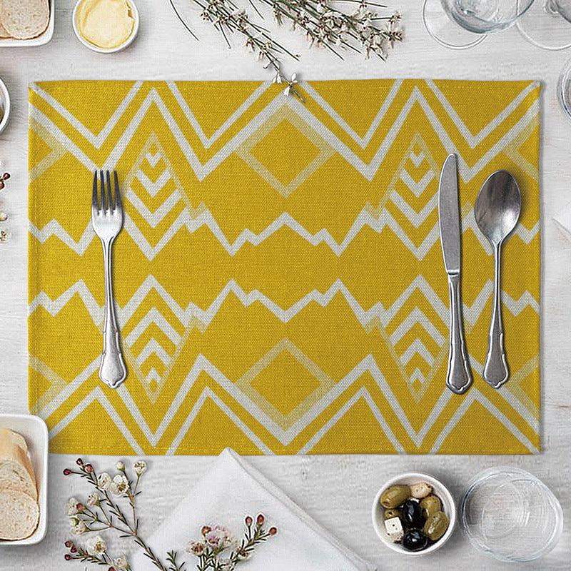 Geometric Pattern Dining Table Placemat Kitchen Supplies - Amazitshop