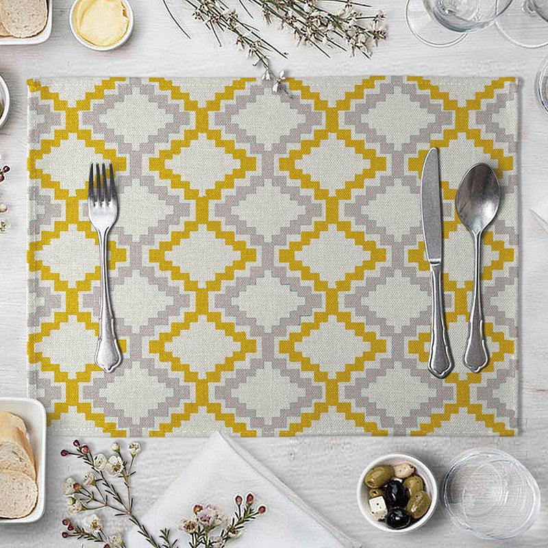 Geometric Pattern Dining Table Placemat Kitchen Supplies - Amazitshop