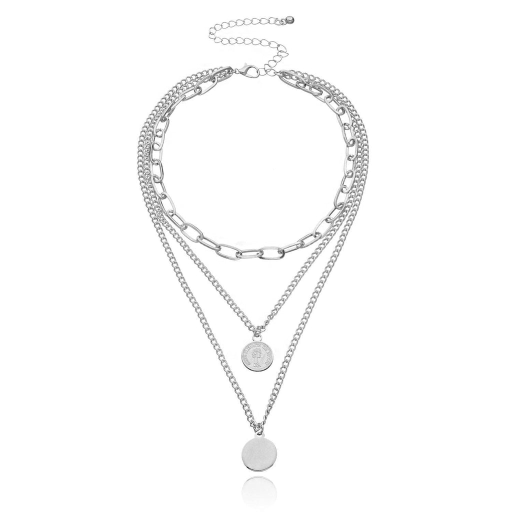 Geometric Round Beauty Head Hendant Necklace Women - Amazitshop