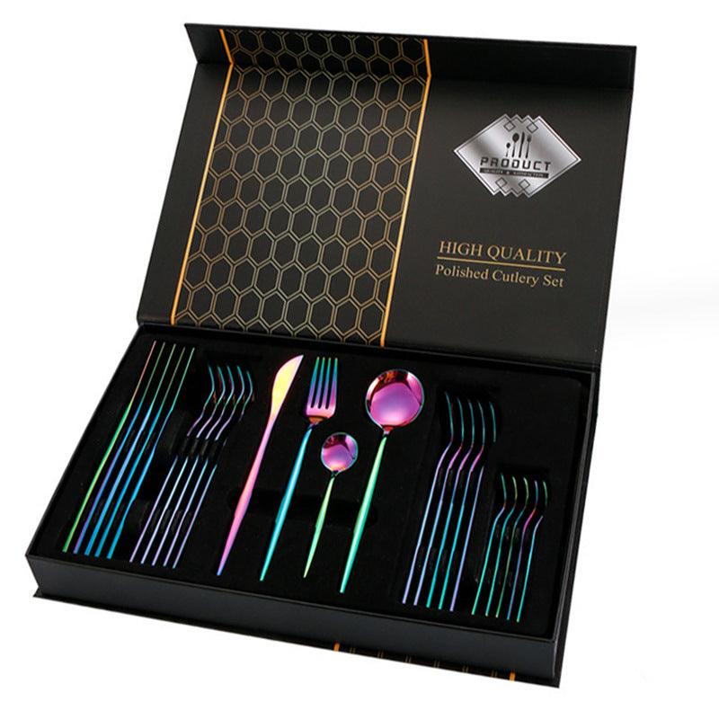 Gift Box Stainless Steel Tableware 24 - piece Set - Amazitshop