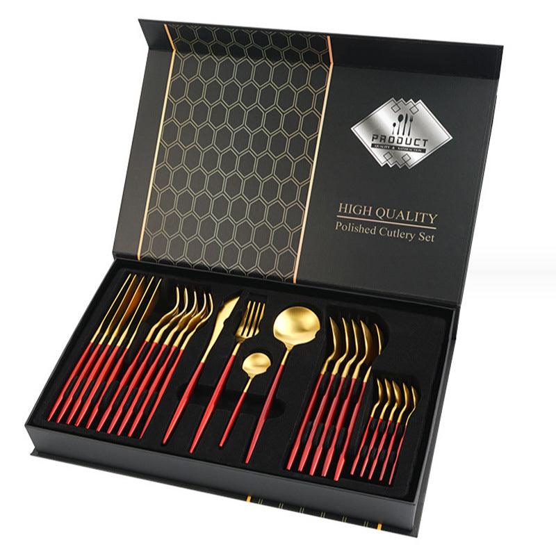 Gift Box Stainless Steel Tableware 24 - piece Set - Amazitshop