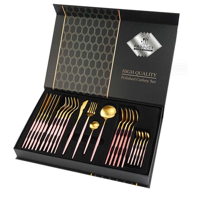 Gift Box Stainless Steel Tableware 24 - piece Set - Amazitshop