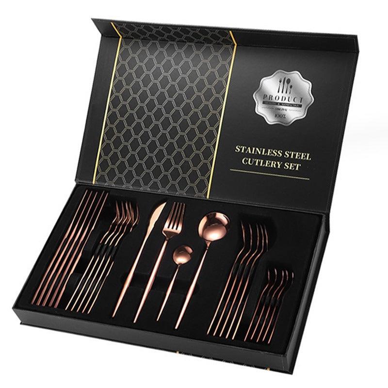 Gift Box Stainless Steel Tableware 24 - piece Set - Amazitshop