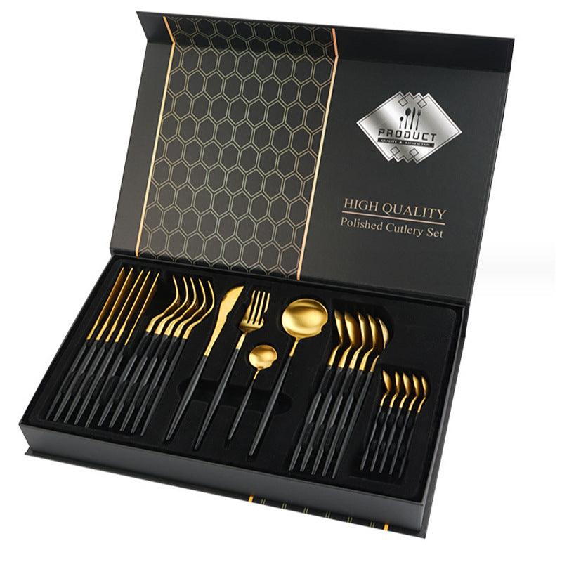 Gift Box Stainless Steel Tableware 24 - piece Set - Amazitshop