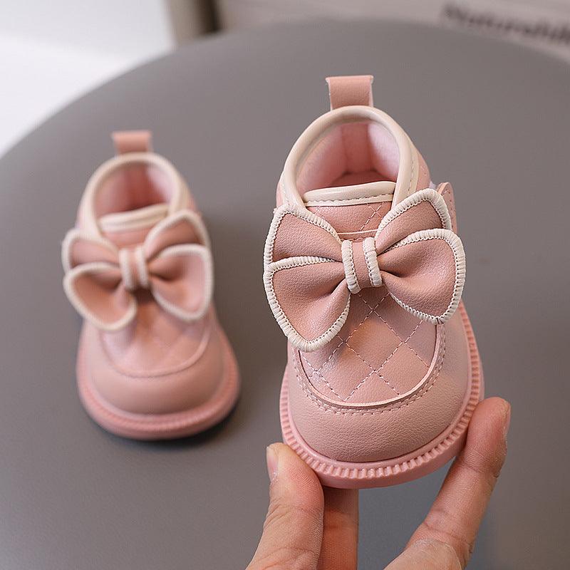 Girl Baby Simple Bow Cotton Shoes - Amazitshop