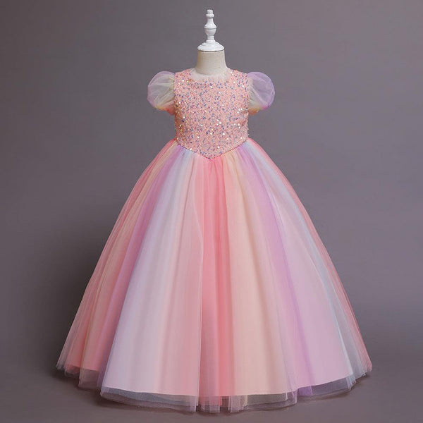 Girl Princess Children's Dress Color Mesh - Amazitshop
