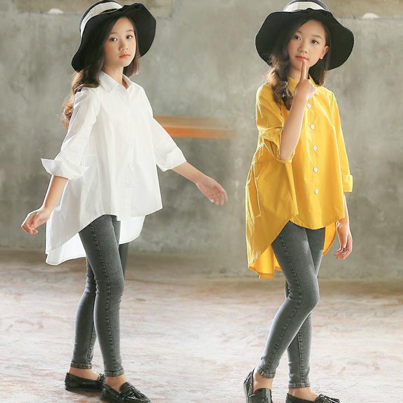 Girls' Big Kids Loose Fashionable Tops Korean Style Shirts Big Kids' Swallowtails - Amazitshop