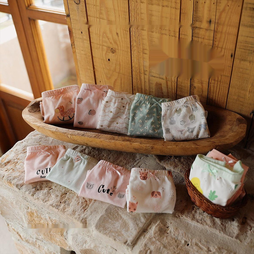 Girls' Cartoon Cotton Boxer Briefs Children's Baby Panties Shorts - Amazitshop