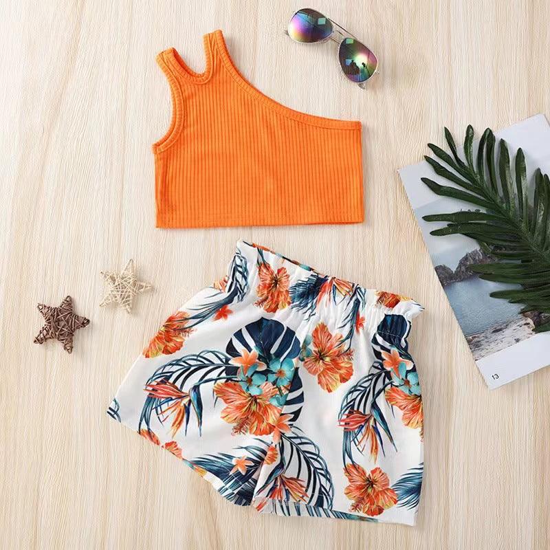 Girls' Clothes Strap One Shoulder Top - Amazitshop