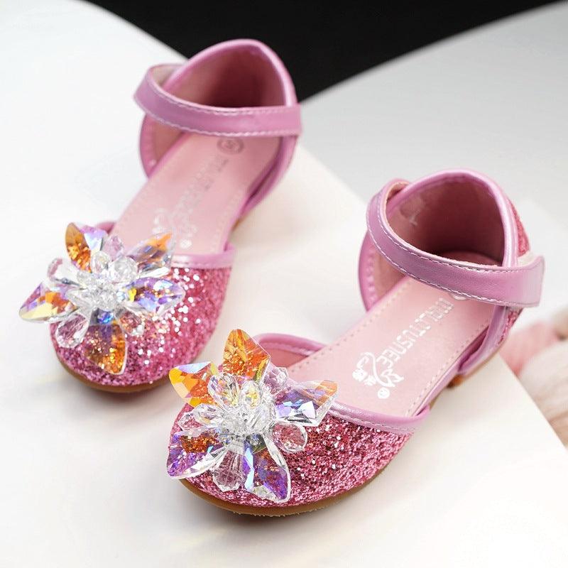 Girls crystal shoes rhinestone single shoes - Amazitshop