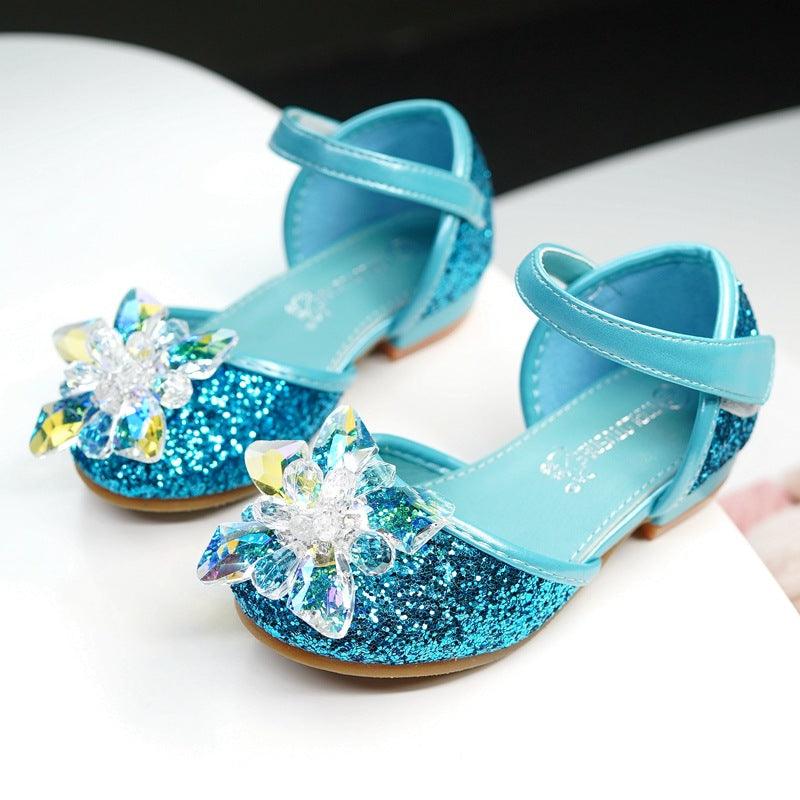 Girls crystal shoes rhinestone single shoes - Amazitshop