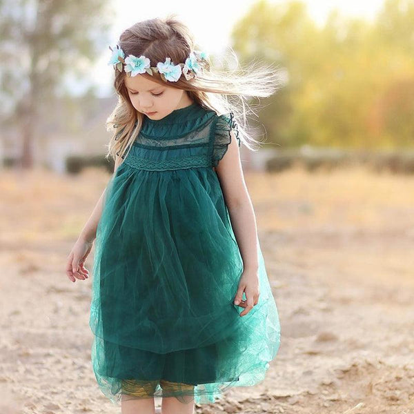Girls' dresses, children's western style flying sleeves - Amazitshop