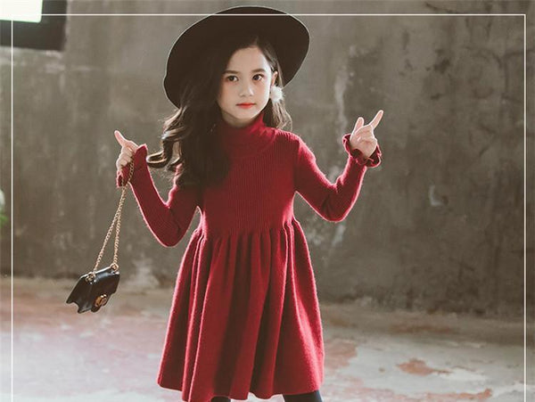 Girls' dresses in big kids knitting - Amazitshop