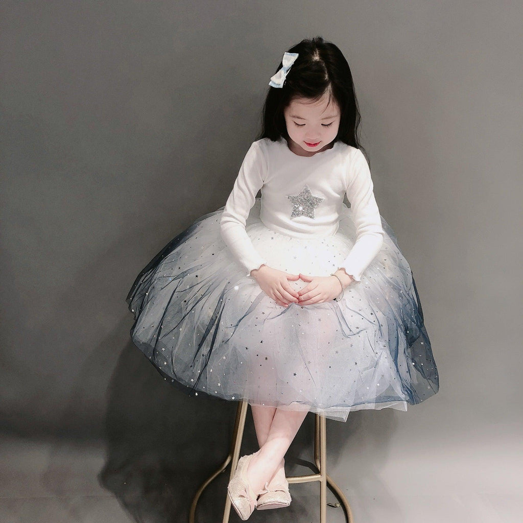 Girls' Dresses New Children'S Skirts Super Western Princess Dresses Star Fluffy Mesh Skirts - Amazitshop