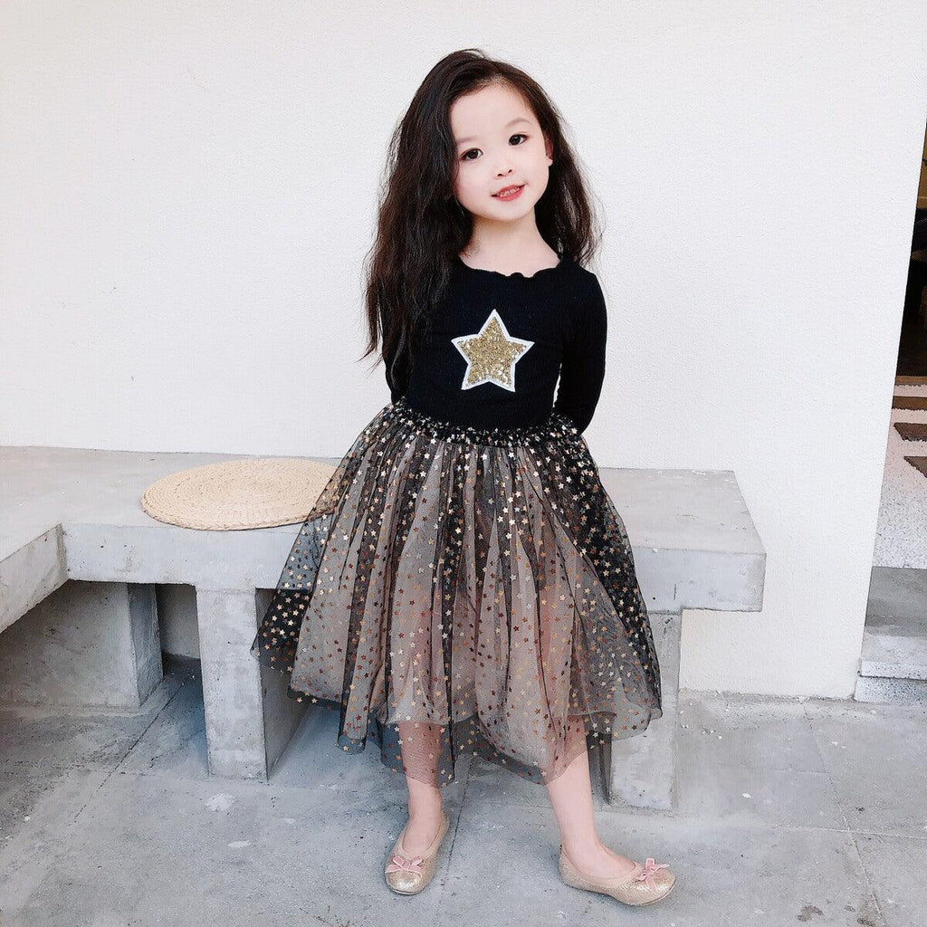 Girls' Dresses New Children'S Skirts Super Western Princess Dresses Star Fluffy Mesh Skirts - Amazitshop