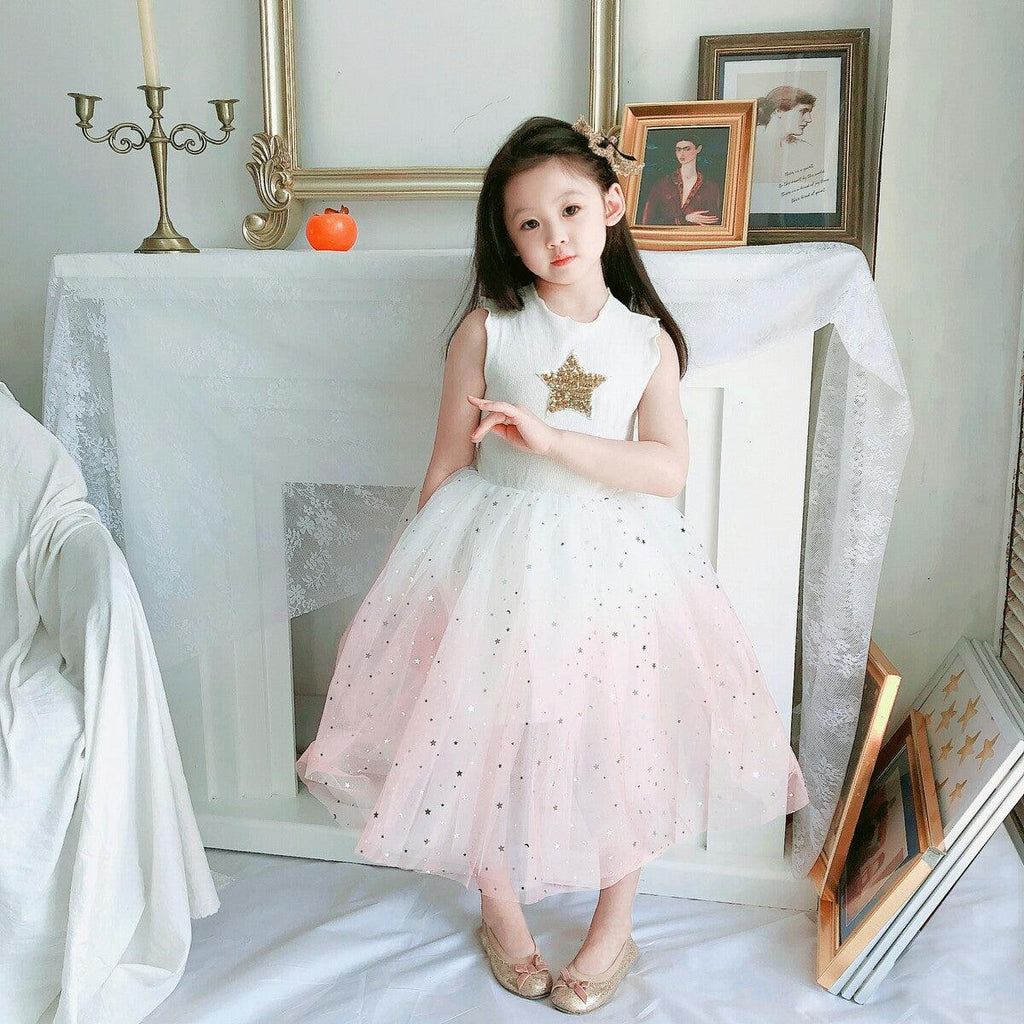 Girls' Dresses New Children'S Skirts Super Western Princess Dresses Star Fluffy Mesh Skirts - Amazitshop