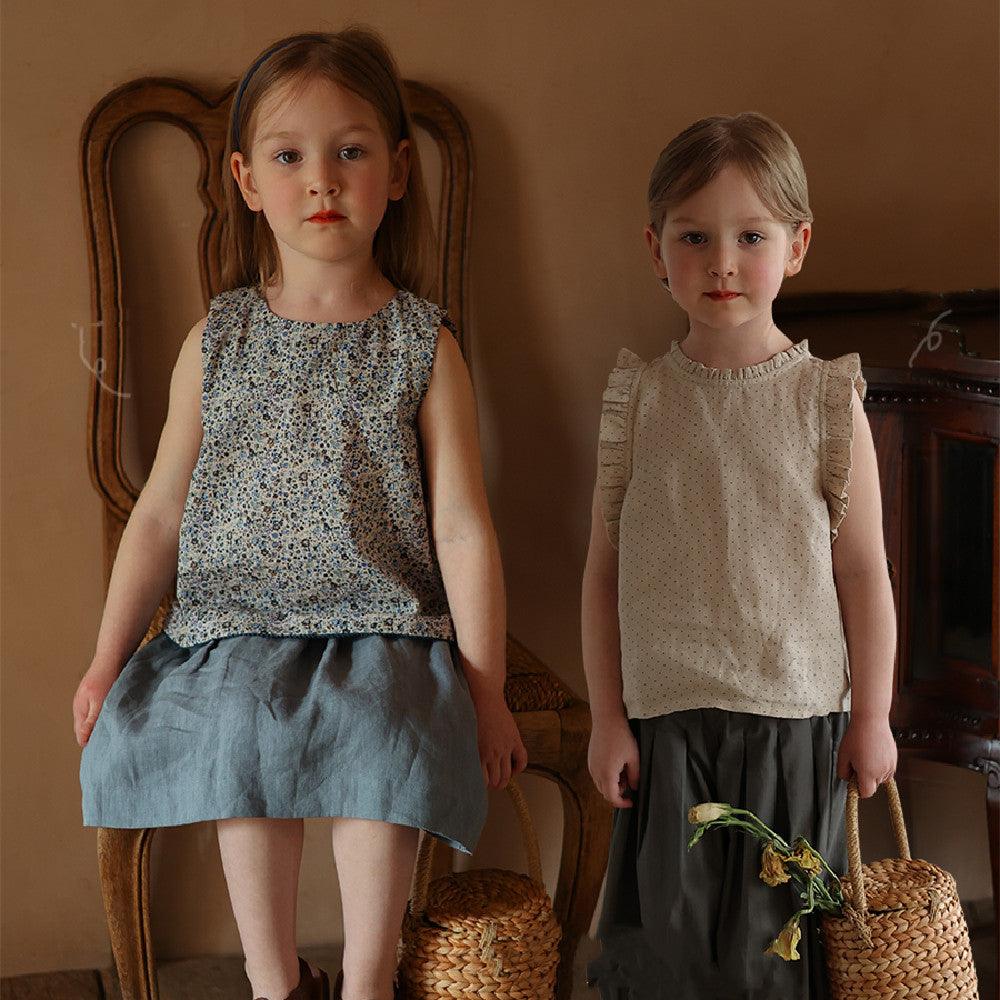 Girls Fashion Cotton Floral Vest - Amazitshop