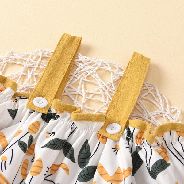 Girls floral sling top shorts two - piece suit - Amazitshop