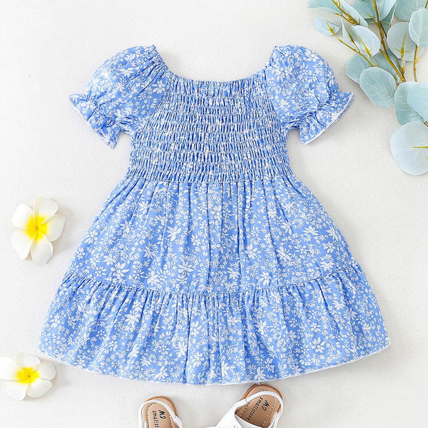Girls' Floral Stitching Dress - Amazitshop