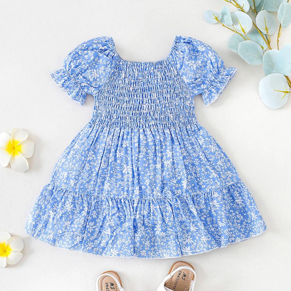 Girls' Floral Stitching Dress - Amazitshop