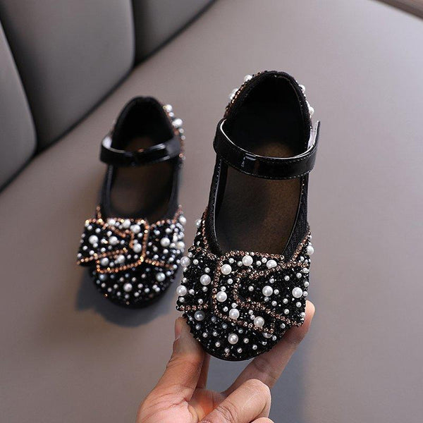 Girls' Leather Shoes Spring And Autumn Style Single Shoes Rhinestone Princess Shoes Performance Shoes - Amazitshop
