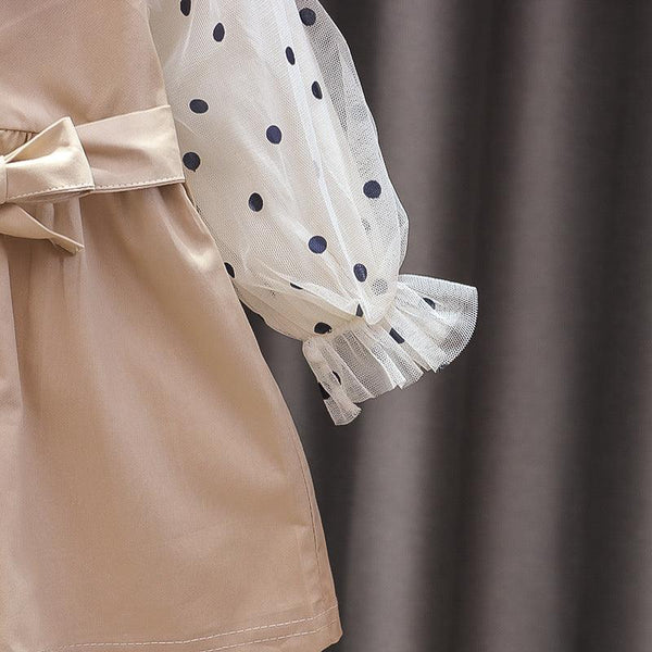 Girls' Mid - length Thin Outerwear Trench Coat - Amazitshop