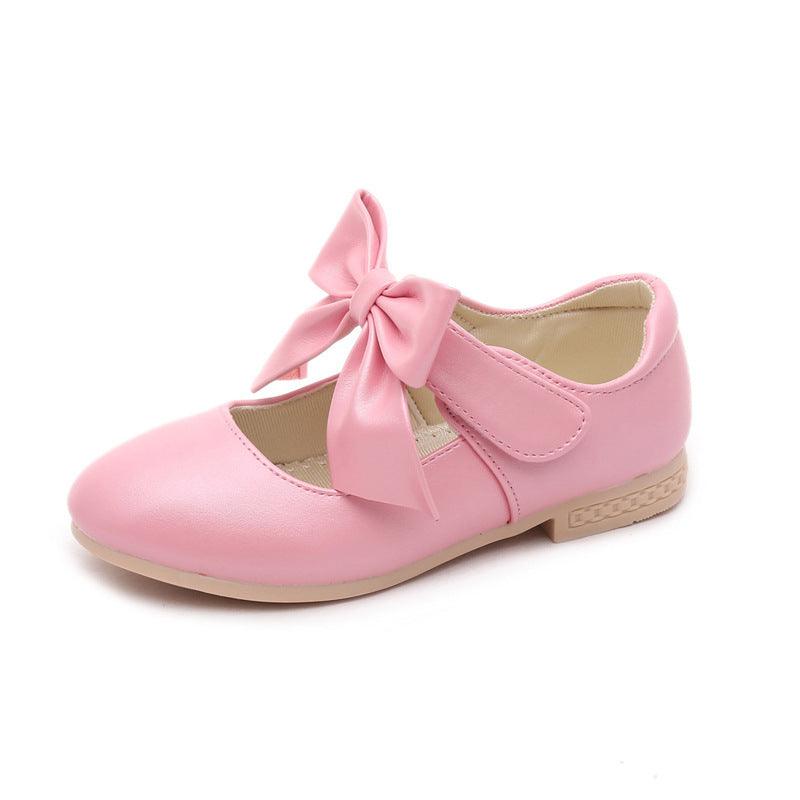 Girls Shoes White Leather Shoes Bowknot Girls Children Princess Shoes - Amazitshop