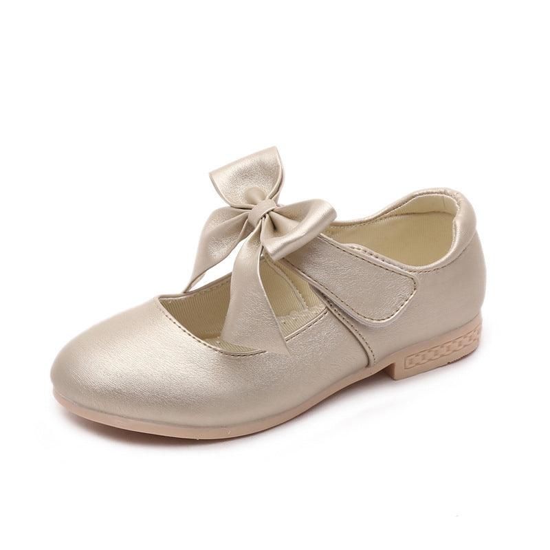 Girls Shoes White Leather Shoes Bowknot Girls Children Princess Shoes - Amazitshop