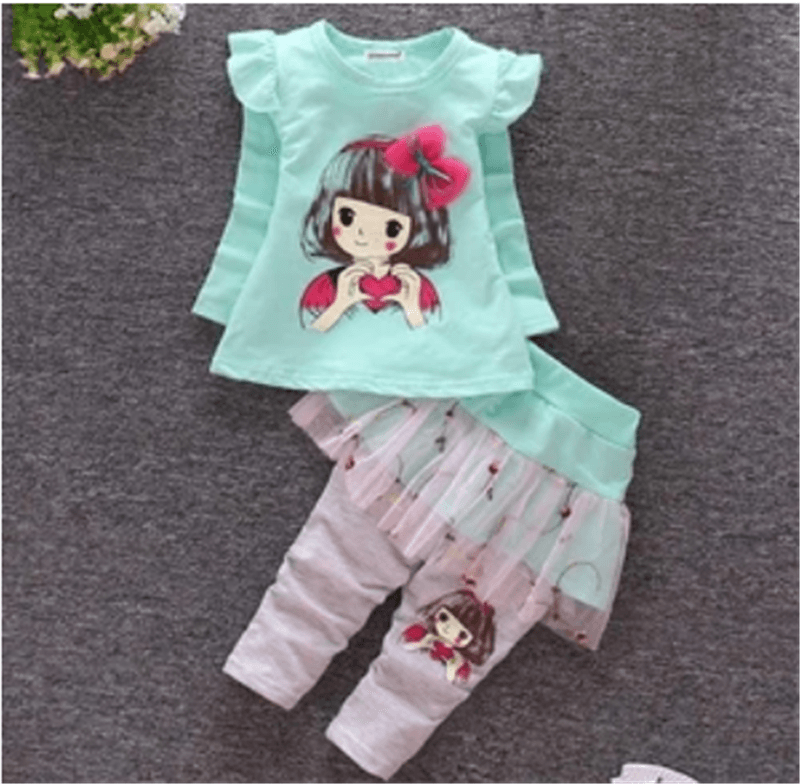 Girls' Spring Clothes for Girls' Infants and Toddlers' Spring Cotton Clothes Suits - Amazitshop