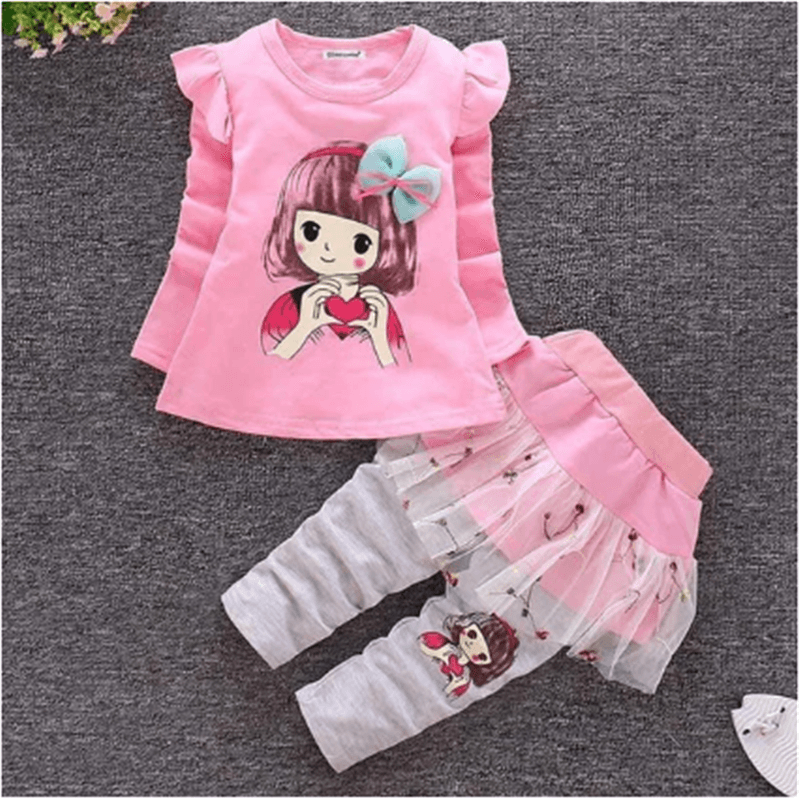 Girls' Spring Clothes for Girls' Infants and Toddlers' Spring Cotton Clothes Suits - Amazitshop
