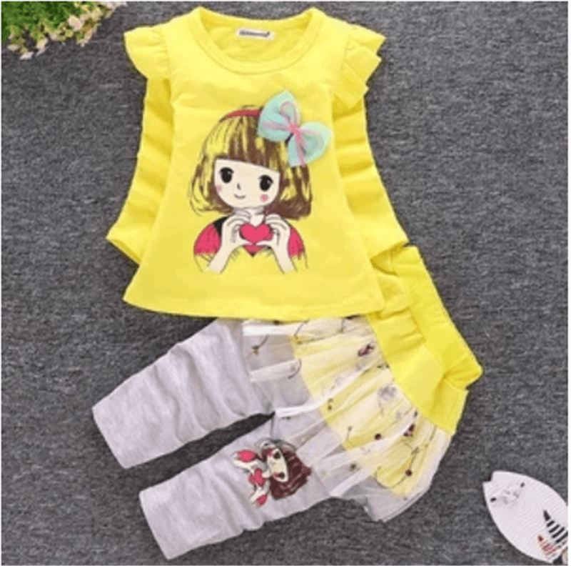 Girls' Spring Clothes for Girls' Infants and Toddlers' Spring Cotton Clothes Suits - Amazitshop