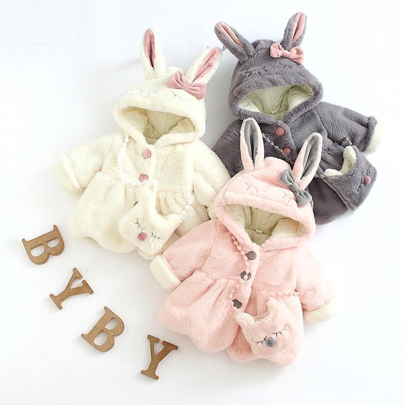 Girls' Thick Plush Coat Children's Cotton - Amazitshop