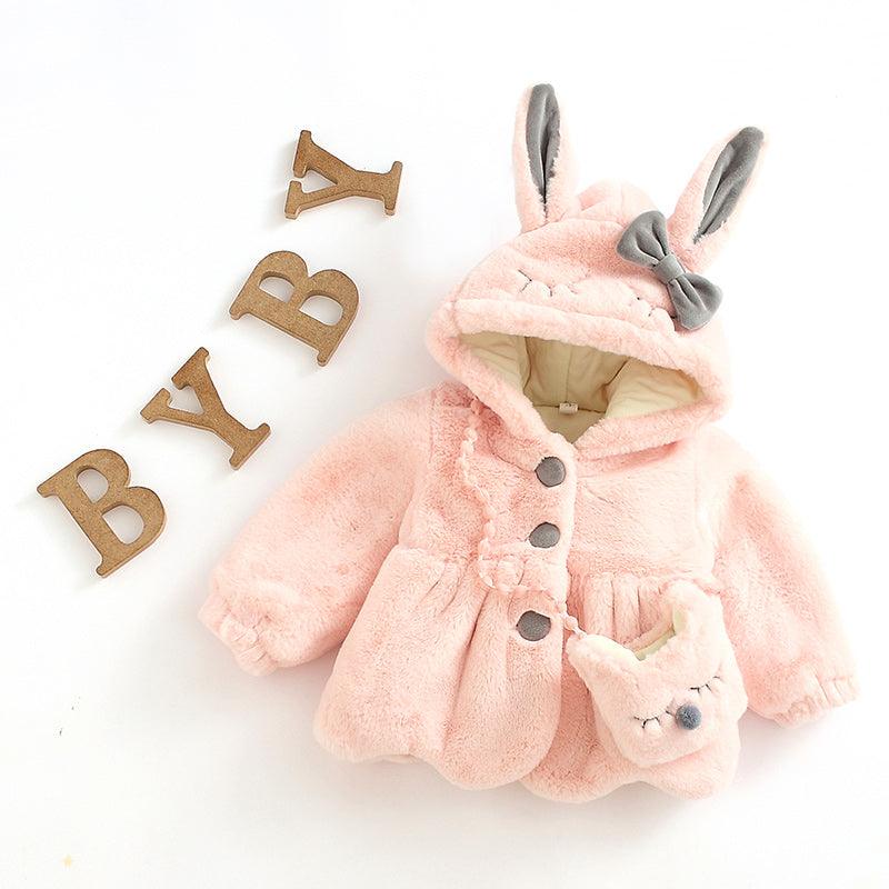 Girls' Thick Plush Coat Children's Cotton - Amazitshop