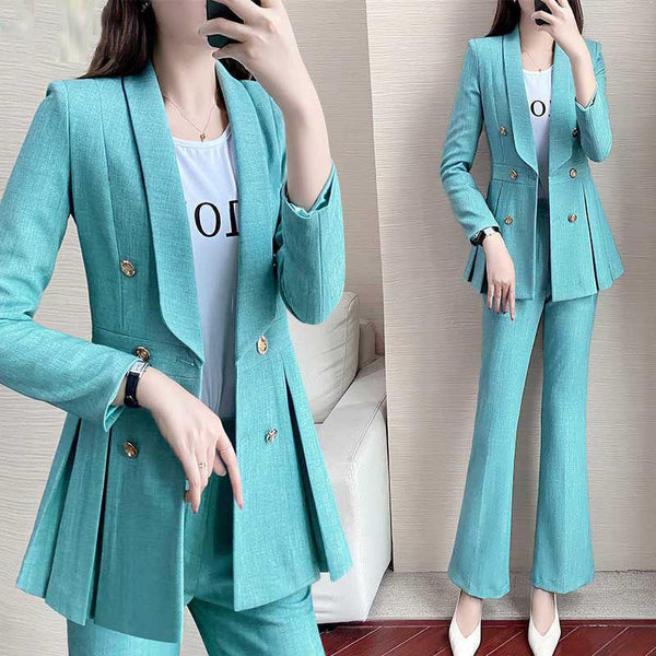 Goddess 2 Piece Set Womens Suits Blazer With Pants - Amazitshop