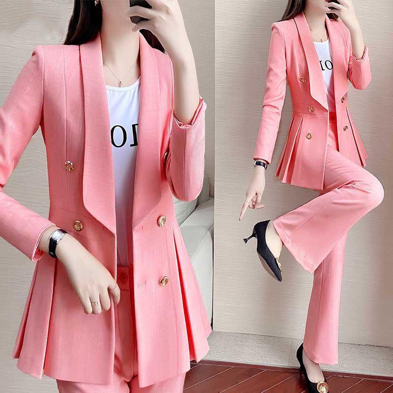 Goddess 2 Piece Set Womens Suits Blazer With Pants - Amazitshop