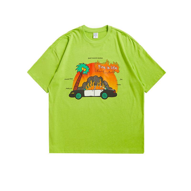 Goku In Stock American Retro Fun Print Short - Sleeved T-Shirt - Amazitshop