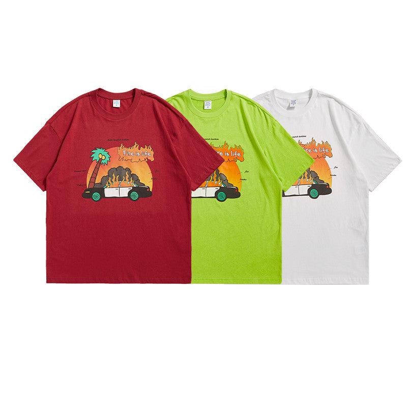 Goku In Stock American Retro Fun Print Short - Sleeved T-Shirt - Amazitshop