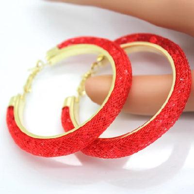 Gold - plated Earrings, Crystal Mesh Chain, Female Earring Jewelry - Amazitshop
