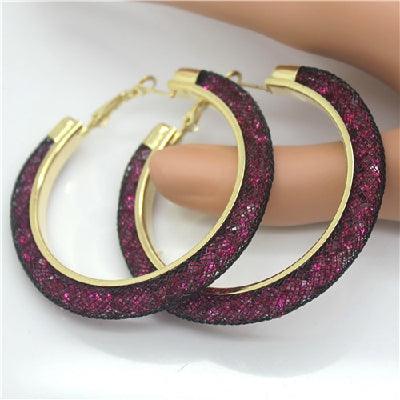 Gold - plated Earrings, Crystal Mesh Chain, Female Earring Jewelry - Amazitshop