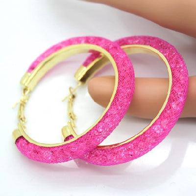 Gold - plated Earrings, Crystal Mesh Chain, Female Earring Jewelry - Amazitshop