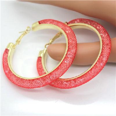 Gold - plated Earrings, Crystal Mesh Chain, Female Earring Jewelry - Amazitshop