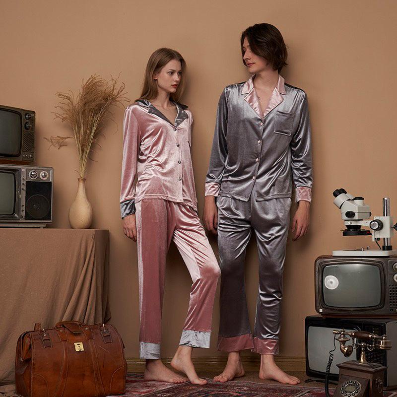 Gold velvet ladies pajamas - Amazitshop