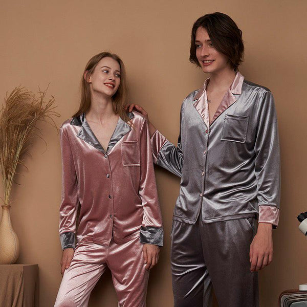Gold velvet ladies pajamas - Amazitshop