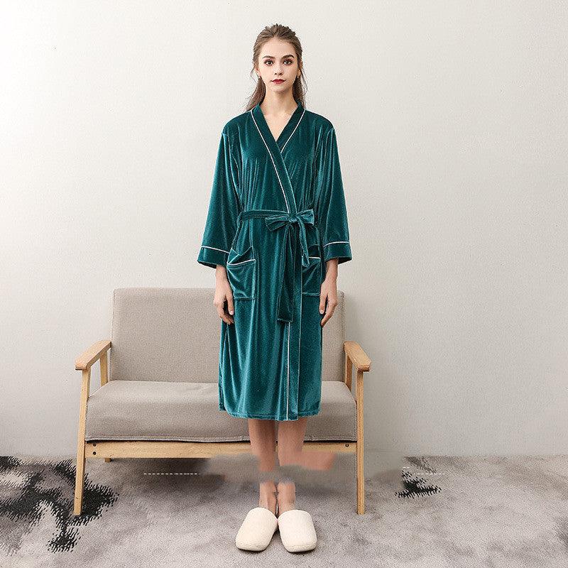 Gold Velvet Nightgown For Men And Women Bridesmaid Bridesmaid Plus Size - Amazitshop